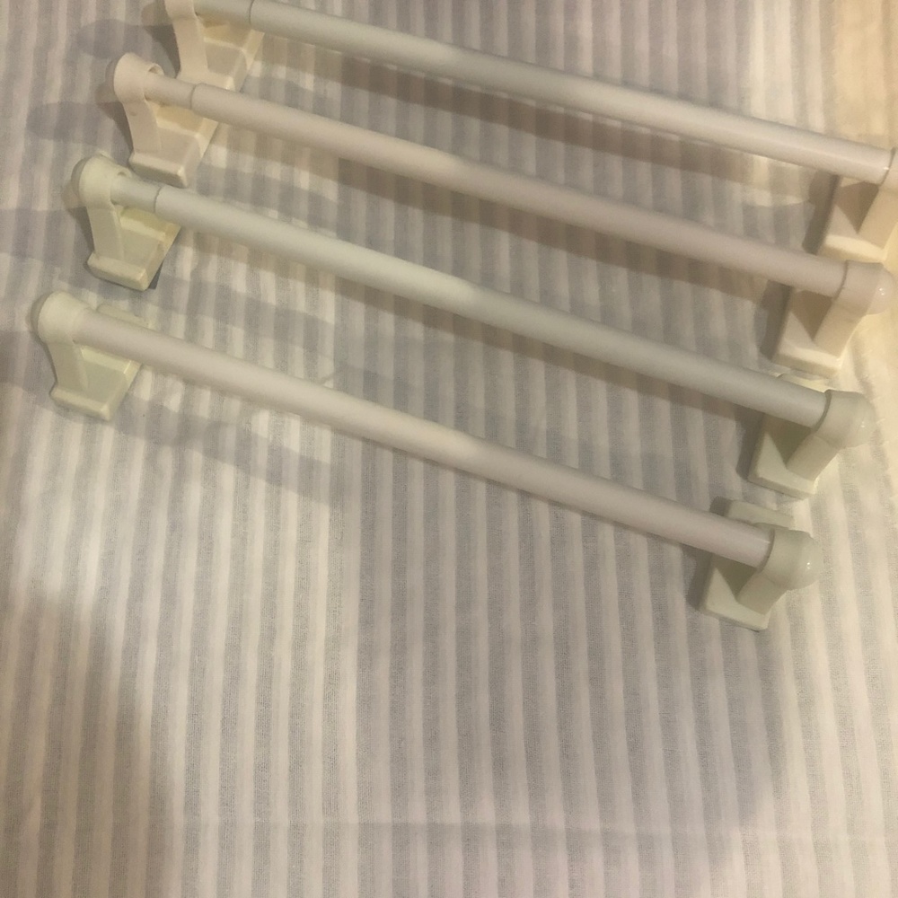 Natural Striped Semi-Sheer Sidelight Panels w/ Adjustable Magnetic Rods